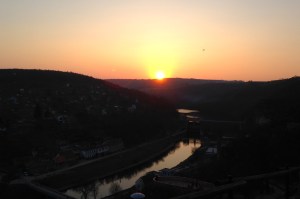 Sunset over Dyje River, Znojmo